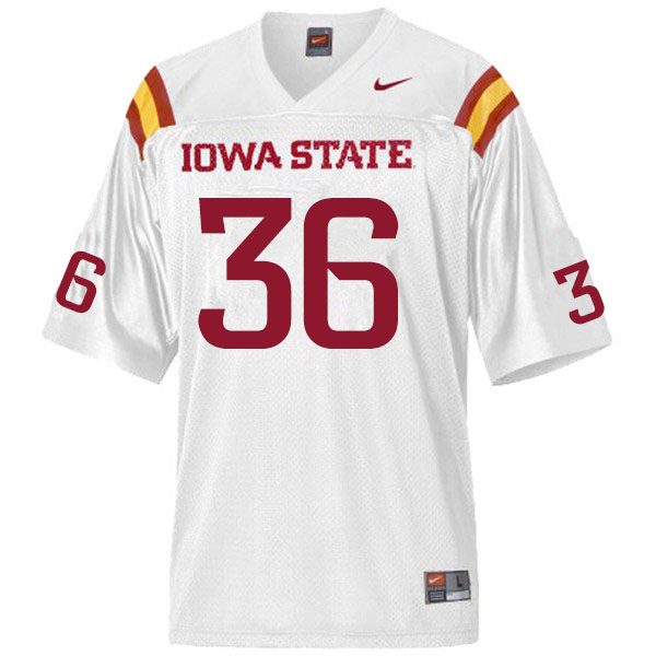 Men #36 Mason Cassady Iowa State Cyclones College Football Jerseys Sale-White